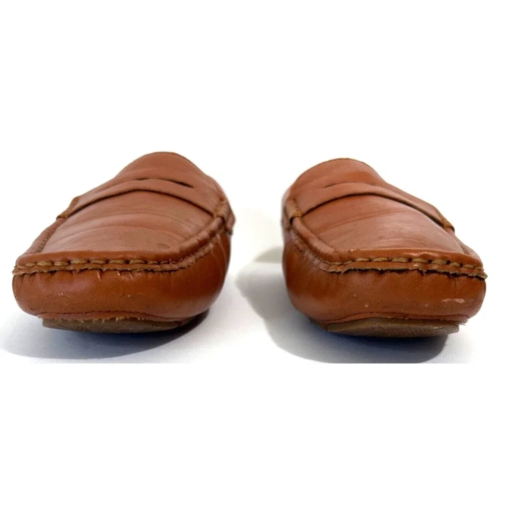 Jonsen Milan Mens Loafers Shoes Tan Brown Slip-On Square Toe Men's 8 US